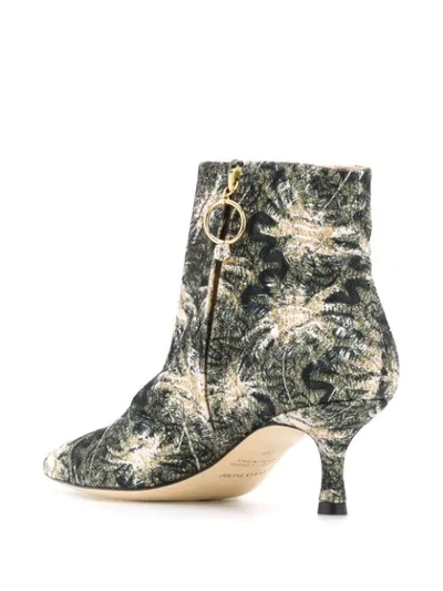 Shop Polly Plume Janis Floral Ankle Boots In Green