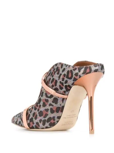 Malone Souliers Maureen 70 Leather-trimmed Leopard-print Lurex Mules In Pink