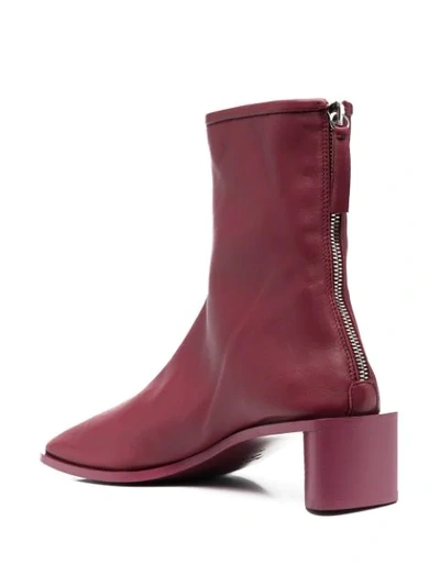 Shop Acne Studios Branded Leather Ankle Boots In Red