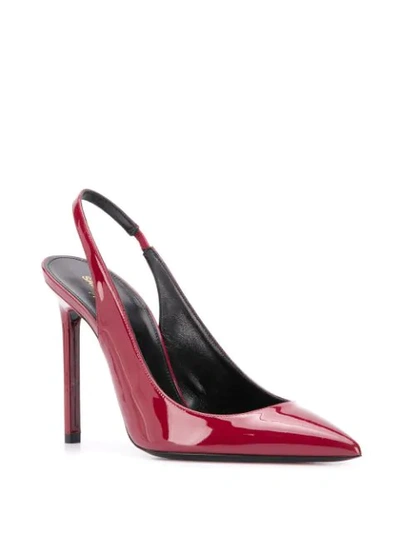 Shop Saint Laurent Anja 105 Slingback Pumps In Red