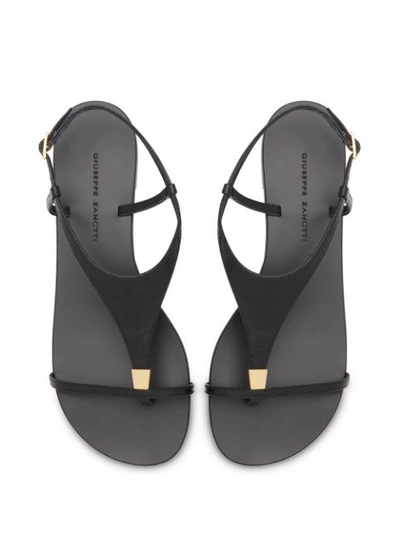Shop Giuseppe Zanotti Katharina Flat Sandals In Black