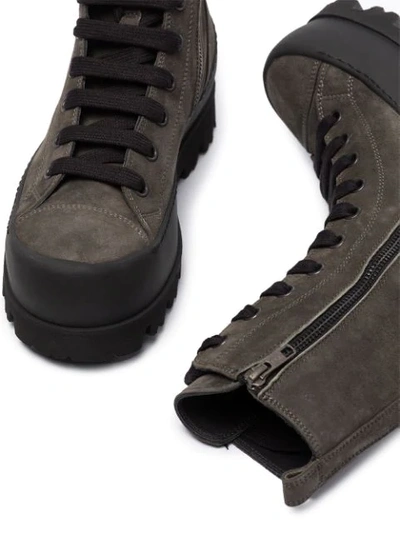 Shop Ann Demeulemeester Lace-up Suede Ankle Boots In Green
