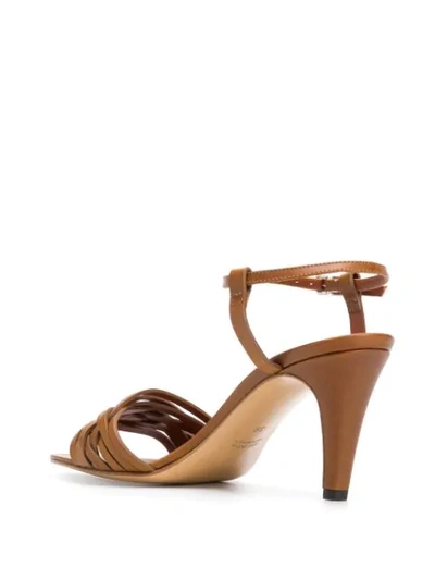 Shop Michel Vivien Woven Upper Sandals In Brown