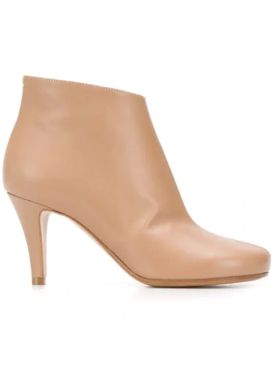Shop Maison Margiela Nappa Leather 80mm Ankle Boots In T4091 Nude