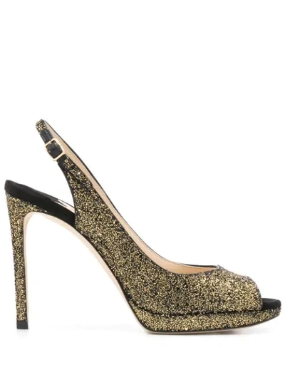 Shop Jimmy Choo Nova 100mm Pumps In Gold