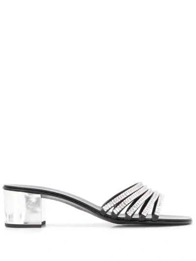 Shop Giuseppe Zanotti Crystal Strap Sandals In Silver