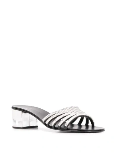 Shop Giuseppe Zanotti Crystal Strap Sandals In Silver
