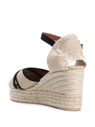 Shop Castaã±er Brity Wedge Espadrille Sandals In Neutrals