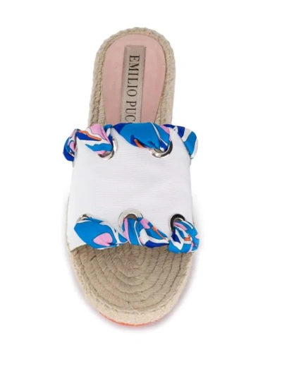 Shop Emilio Pucci Printed Details Sliders In White