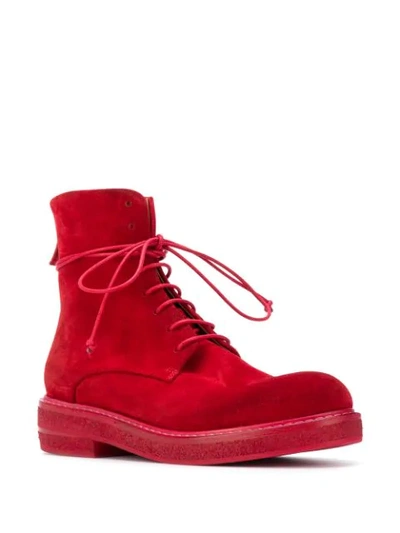 Shop Marsèll Lace-up Combat Boots In Red