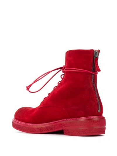 Shop Marsèll Lace-up Combat Boots In Red