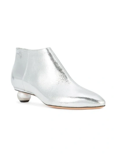 Shop Alchimia Di Ballin Pearl Heel Boots In Grey