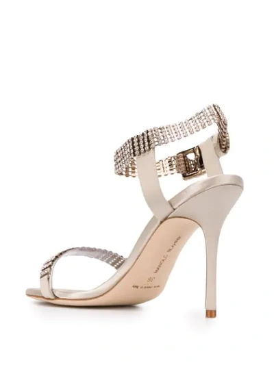 Shop Manolo Blahnik Bashifa Crystal-embellished Sandals In Silver