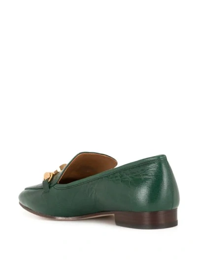Shop Tory Burch Jessa Chain-embellished Loafers In Green