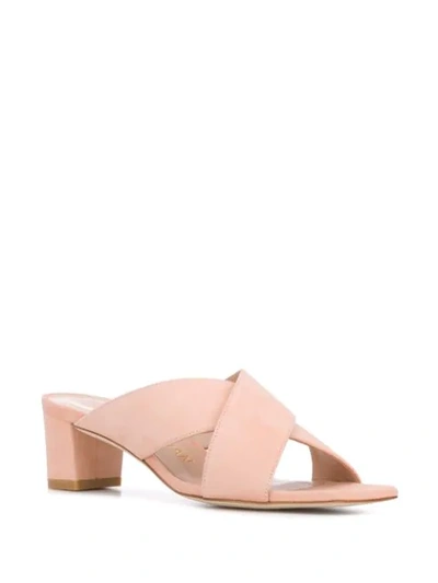 Shop Stuart Weitzman Wide Strap Suede Sandals In Pink