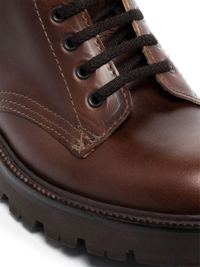 Shop Grenson Leather Lace-up Ankle Boots In Brown