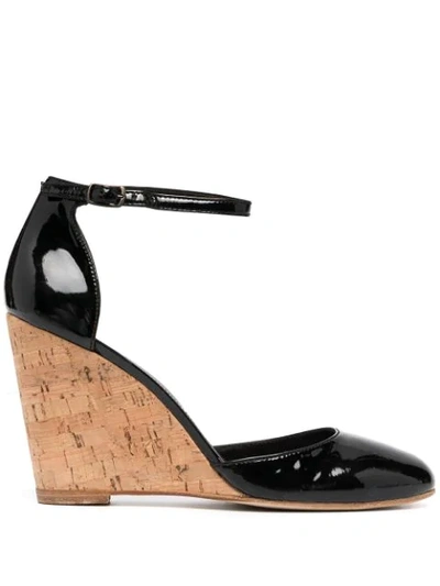 Tila March Vernis Wedge Sandals In Black