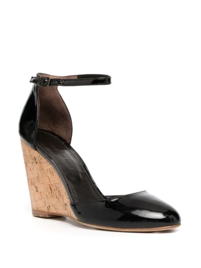 Tila March Vernis Wedge Sandals In Black