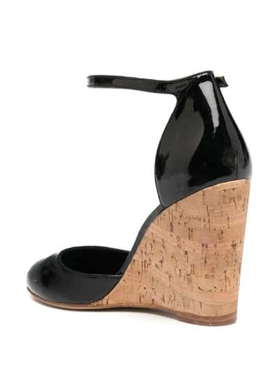 Tila March Vernis Wedge Sandals In Black
