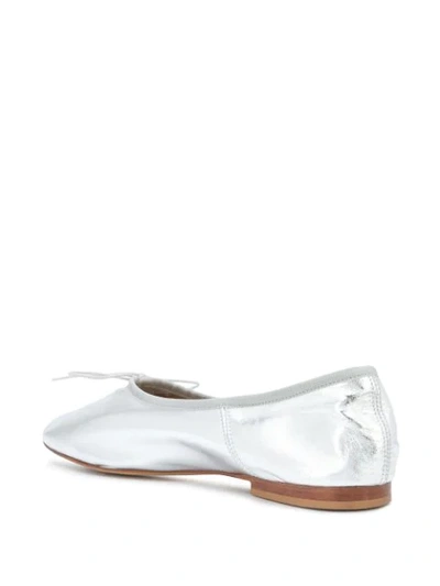 Shop Mansur Gavriel Dream Ballerina Shoes In Silver