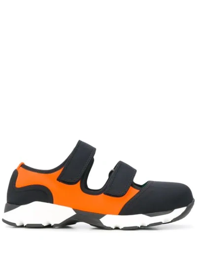 Shop Marni Touch Strap Sneakers In Black