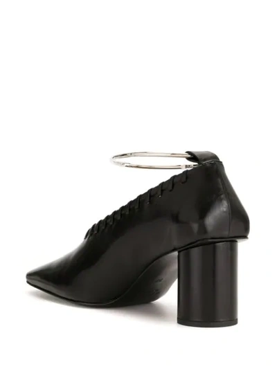 Shop Jil Sander Square-toe Whipstitch Cuffed Pumps In Black