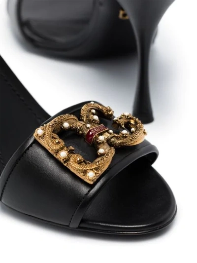 Shop Dolce & Gabbana Amore 90mm Logo Plaque Sandals In Black