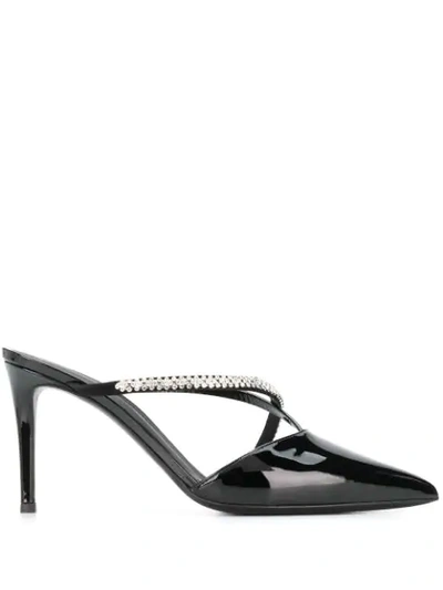 Shop Giuseppe Zanotti Crystal-embellished Mules In Black