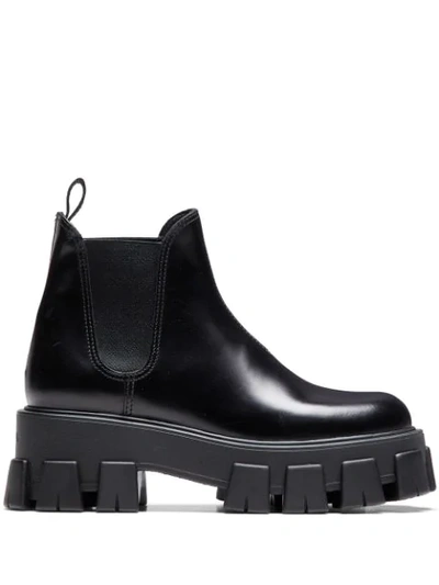 Shop Prada Slip-on Chunky Boots In Black