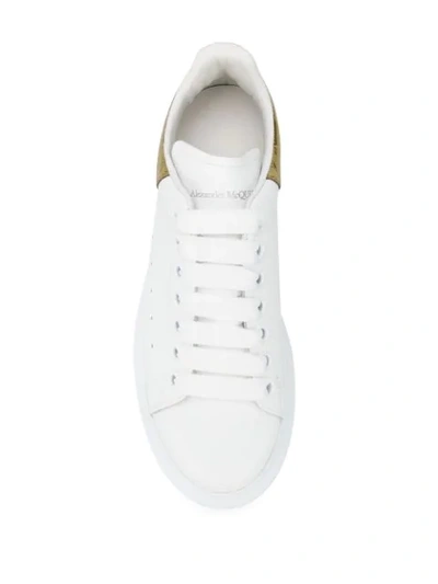 Shop Alexander Mcqueen Metallic Oversized Low-top Sneakers In White
