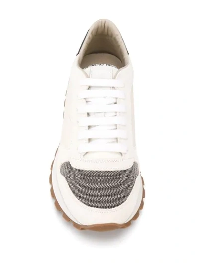 Shop Brunello Cucinelli Ball-chain Detail Sneakers In White