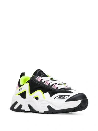 Shop Msgm Panelled Chunky Sneakers In White