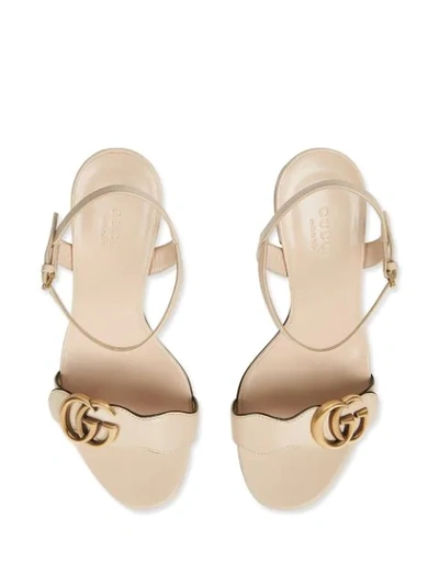 Shop Gucci Gg Logo-embellished Sandals In Neutrals