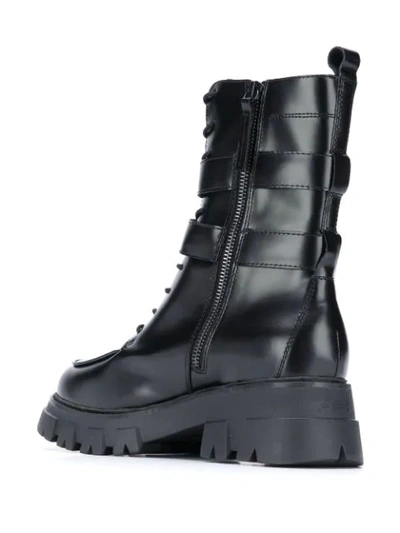 Shop Ash Buckle Detail Combat-boots In Black