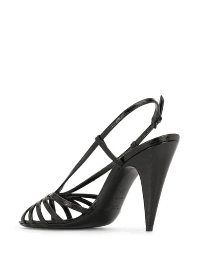 Shop Saint Laurent Romy 95mm Sandals In Black