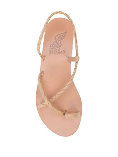 Shop Ancient Greek Sandals Woven Strap Sandals In Neutrals