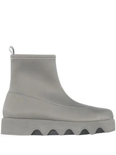 Shop Issey Miyake Bounce Ankle Boots In Grey