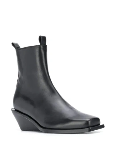 Shop Ann Demeulemeester Tapered Heel Ankle Boots In Black