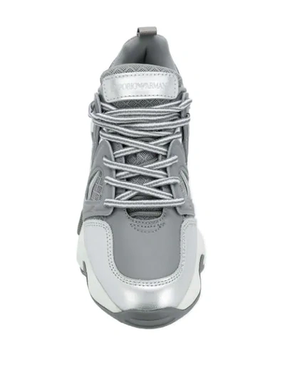 Shop Emporio Armani Chunky-sole Low-top Sneakers In Grey