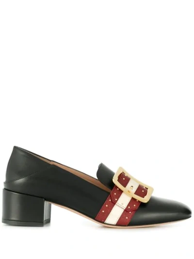 Shop Bally Stripe Detail Pumps In Black