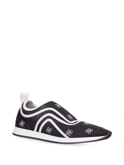 Shop Fendi Karligraphy Motif Slip-on Sneakers In Black