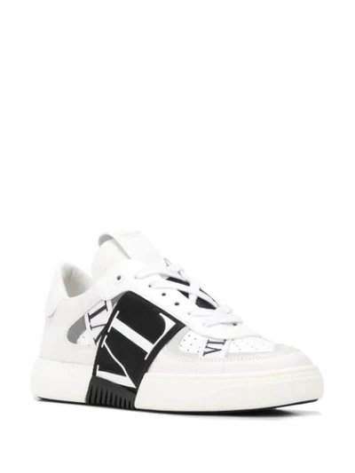 Shop Valentino Vltn Banded Sneakers In White