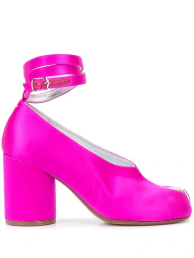 Shop Maison Margiela Tabi Wrap-around Ankle Strap Pumps In Pink