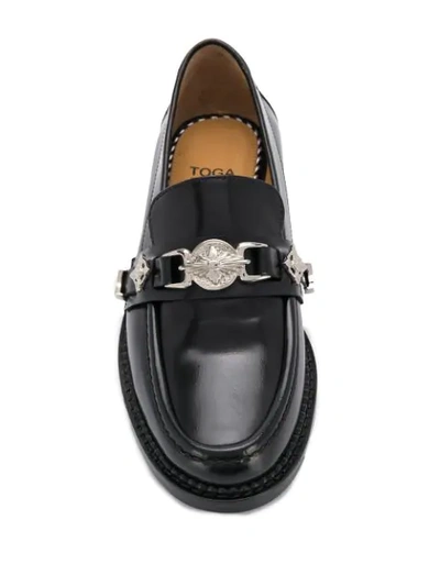 Shop Toga Stud Embellished Mid-heel Loafers In Black