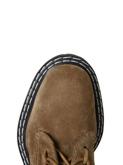 Proenza Schouler Taupe Lug Sole Combat Boots In Brown