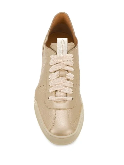Shop Santoni Low-top Lace-up Sneakers In Gold