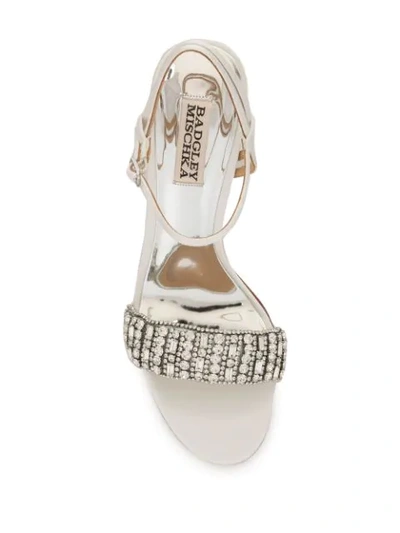 Shop Badgley Mischka Garan Crystal Sandals In Silver