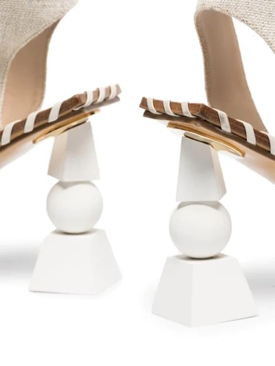 Shop Jacquemus Valérie 105mm Wrap-tie Sandals In White
