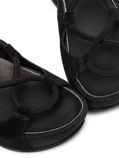 Rosetta Getty Black 65 Lace-up Suede Sandals In Black