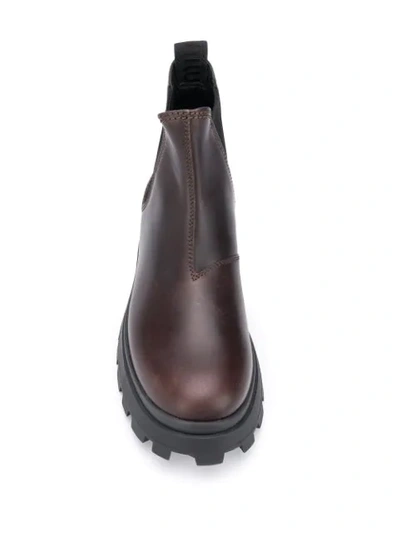 Shop Miu Miu Chunky Sole Boots In Brown